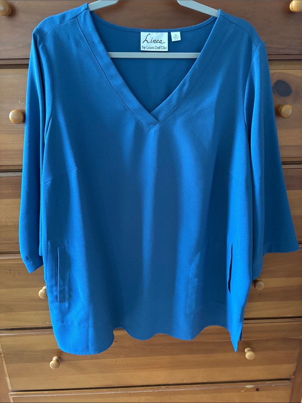 Linea by Louis Dell'Olio Blue V-Neck Tunic